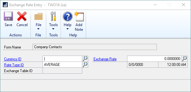 Form Exchange Rate