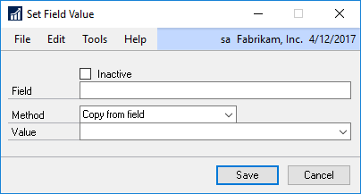 Window Add Field Value