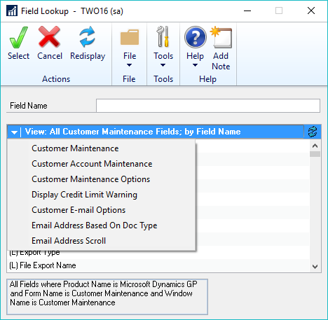 Note Field Lookup View