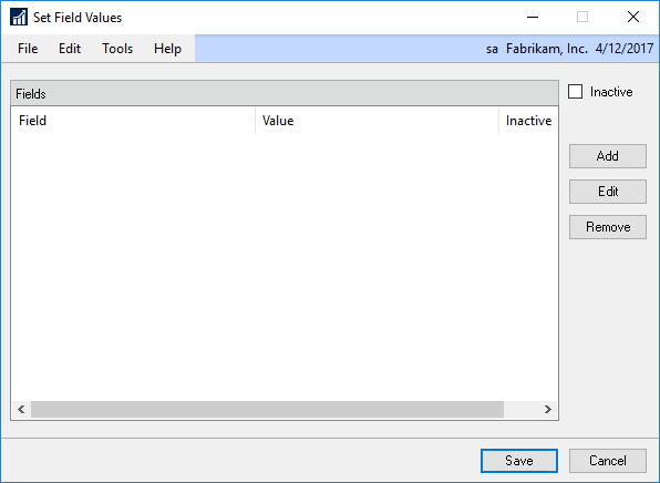 Window Set Field Values