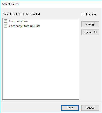 Window Disable Field