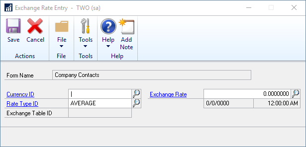 Form Exchange Rate