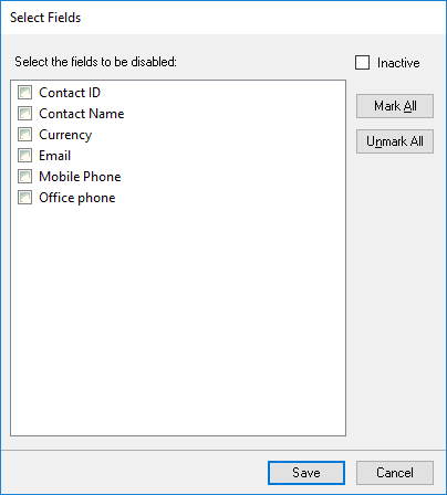 Form Disable Fields