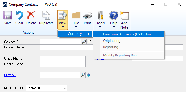 Form Use Currency