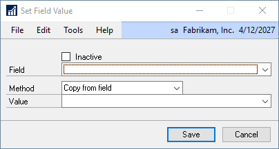 Window Add Field Value