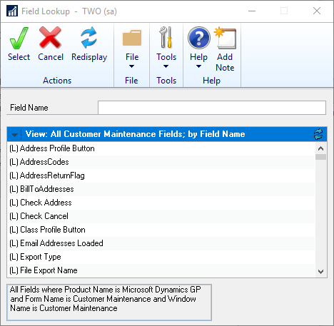 Note Field Lookup