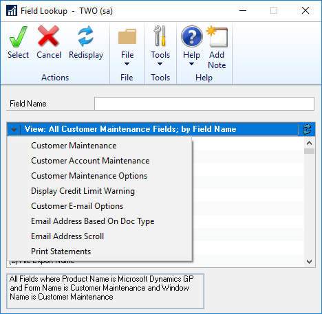 Note Field Lookup View