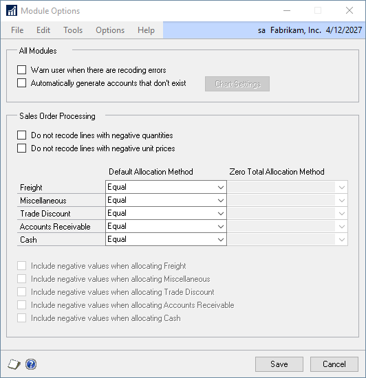 Module Options