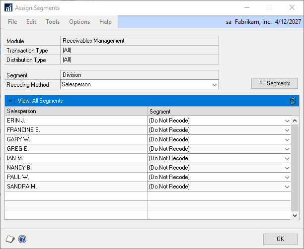 Assign Segments