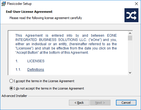 Install License Agreement