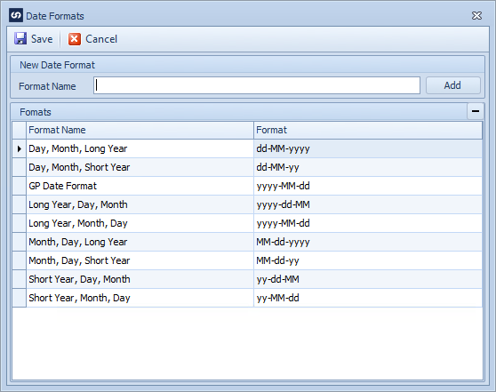 Date Formats