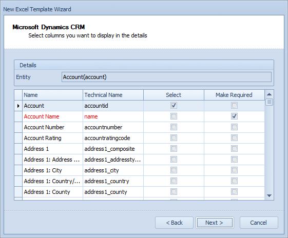 Template WizardCRM detail Fields