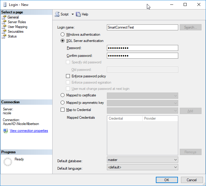 Create SQL Login