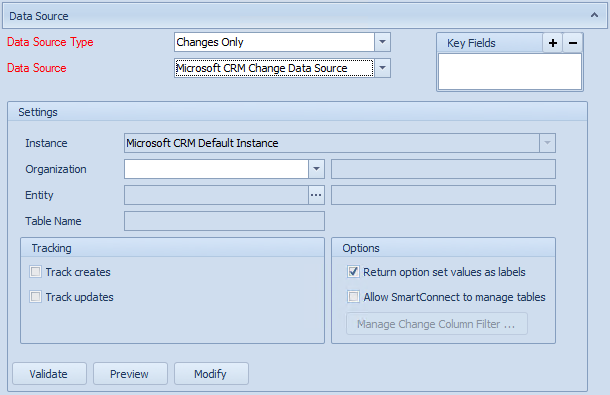 CRM Change Data Source