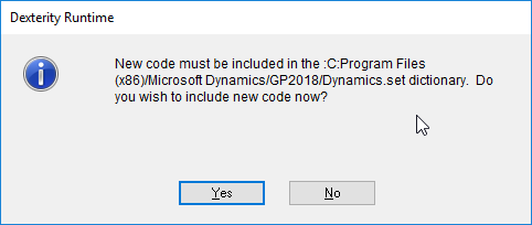 Include New Code