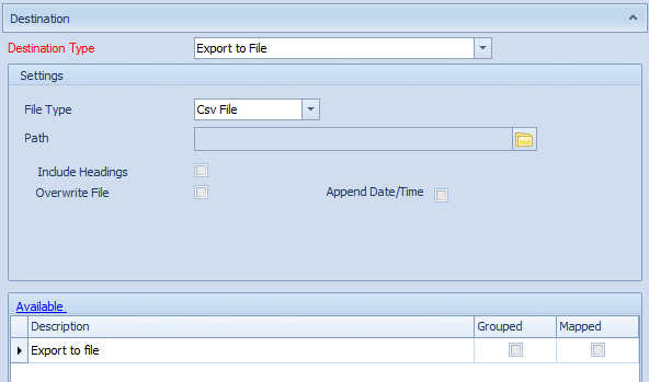 Export to File Destination