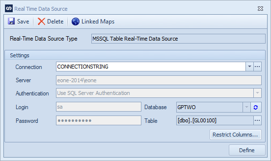 Real Time Data Source MSSQL