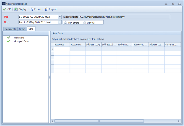 View Map Debug Log Data