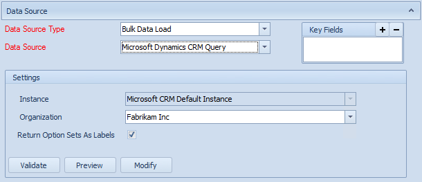 CRM Query Data Source