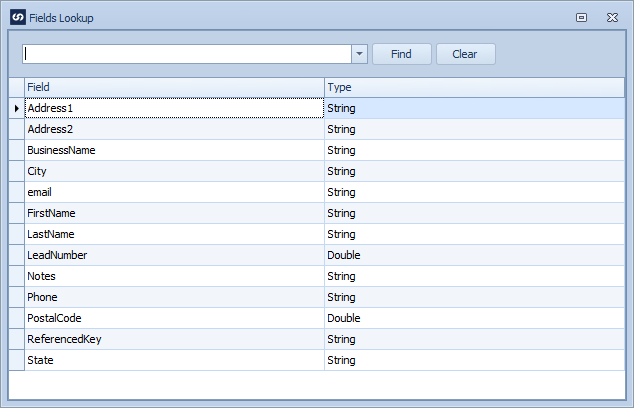 Fields Lookup