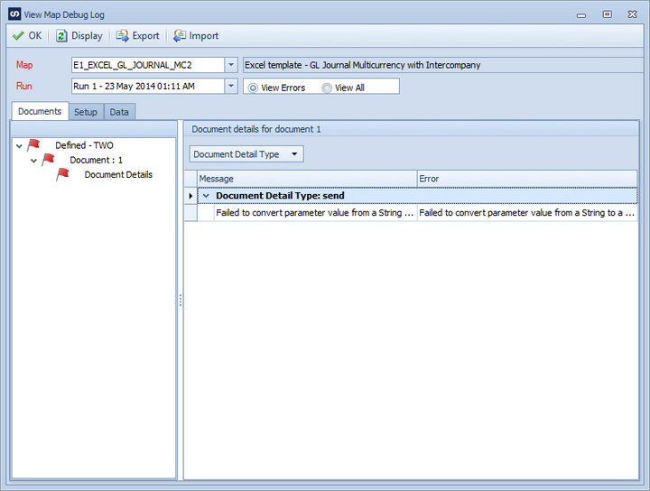 View Map Debug Log Documents