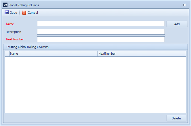 Global Rolling Column Setup