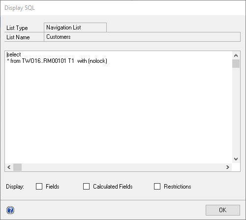 NLB Display SQL