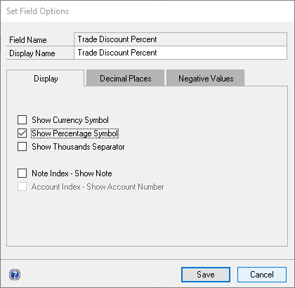 SLB Percentage Field Options