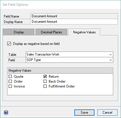 SLB Negative Field Options