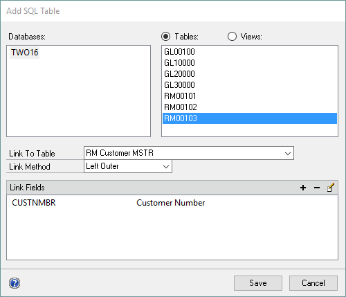 NLB Link SQL Table