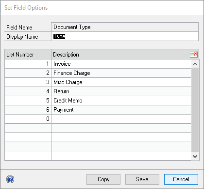 NLB List Options