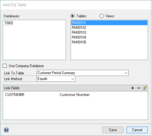 SLB Add Linked SQL Table