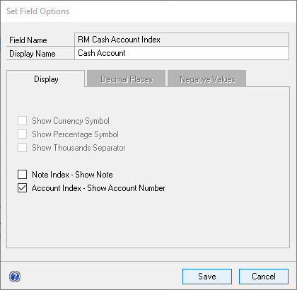 SLB Account Field Options