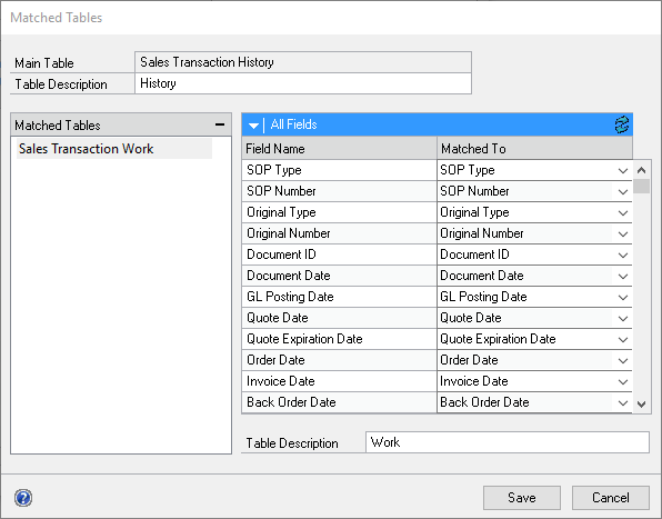 NLB Matched Tables