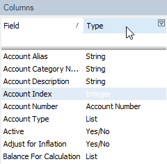 Sort Field types