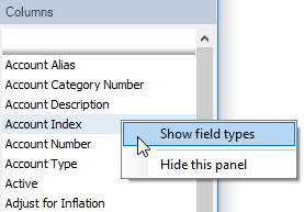 Show field types