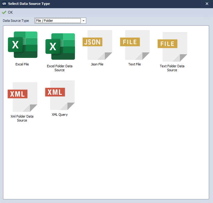 SC Select Data Source Type Page